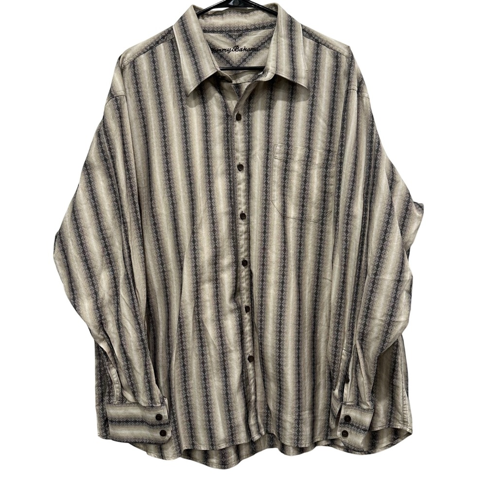 Tommy Bahama Mens Long Sleeve Button Up Shirt Tropical Print‎ Size XXL